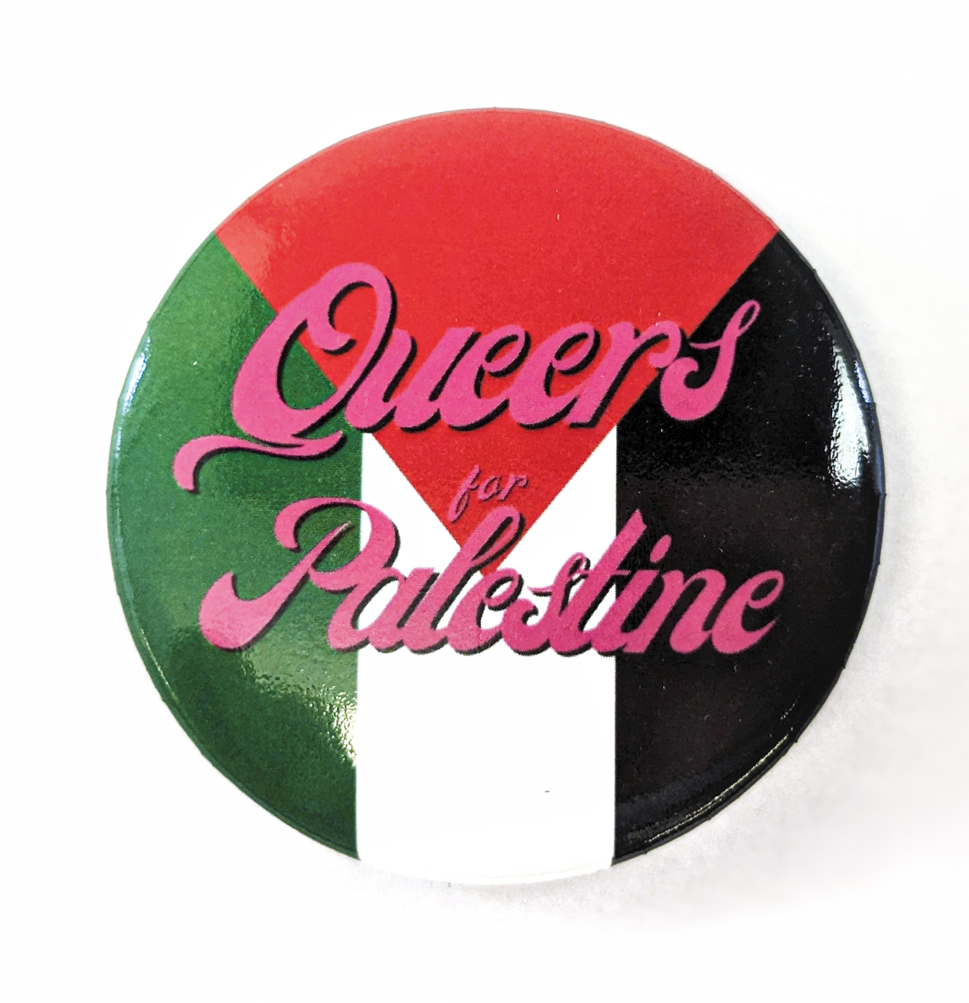Queers for Palestine Flag Round Pin