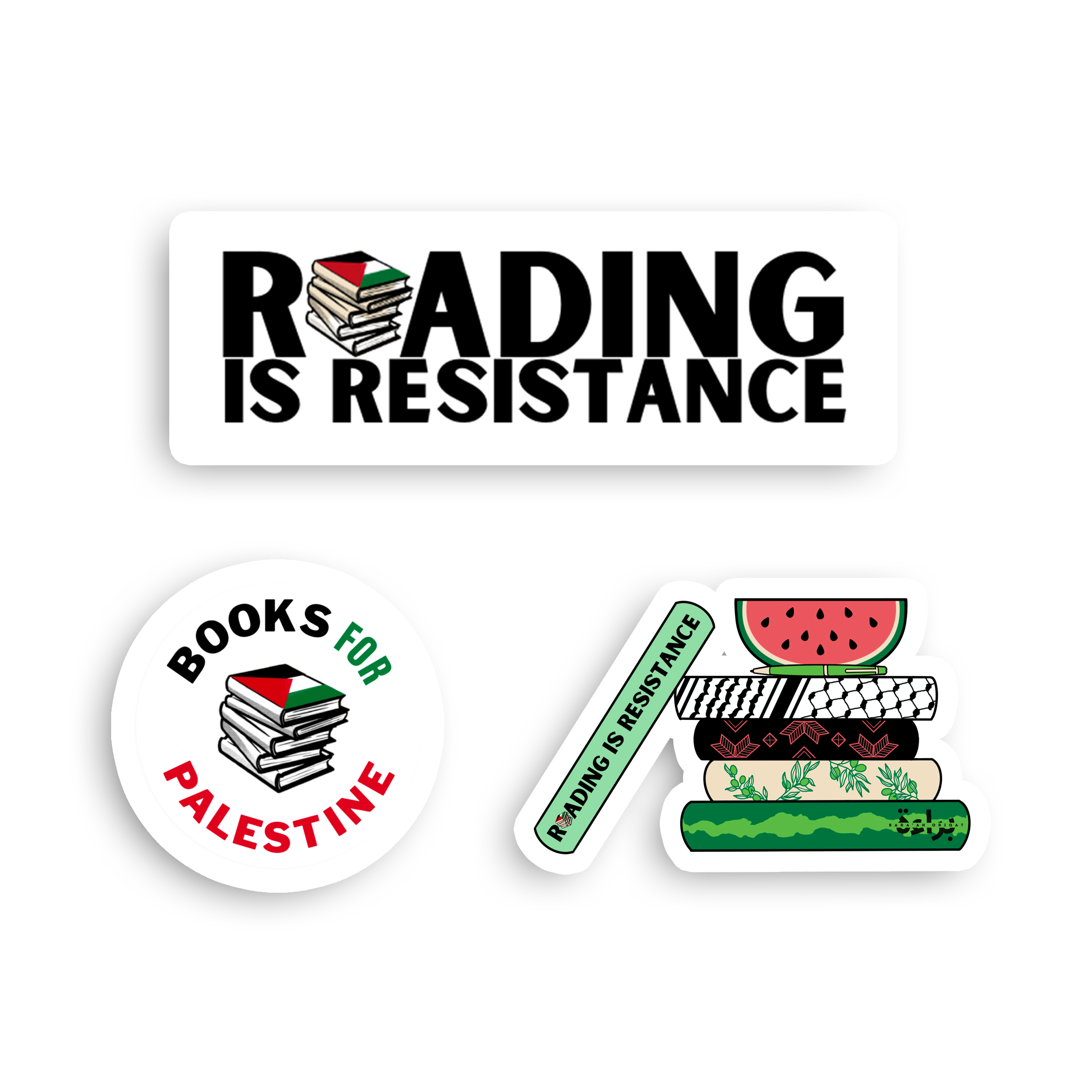Books for Palestine Sticker Set (3 stickers)